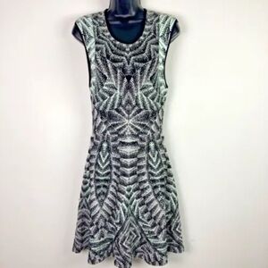 Ronny Kobo Malu Dress Size L heavy knit 
green gray black print